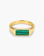 Beveled Malachite Signet Ring - JAXXON