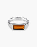 Beveled Tiger's Eye Signet Ring Silver - JAXXON