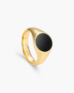 Circle Signet Ring Gold - JAXXON