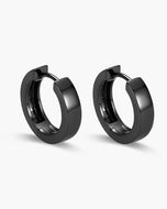 Classic Hoop Earrings Black - JAXXON