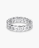 Women's Cuban Link Ring Silver - JAXXON
