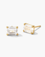 Women's Emerald Cut Stud Earrings - Gold - JAXXON