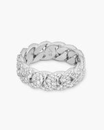 Iced Out Cuban Link Ring Silver - JAXXON