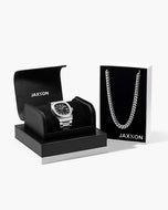 JX1 Automatic Watch + Cuban Link Chain 8mm - JAXXON