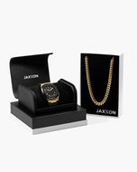 JX1 Chronograph Sport Watch + Cuban Link Chain 8mm - JAXXON