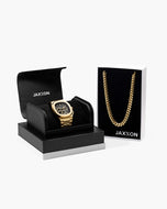 JX1 Chronograph Watch + Cuban Link Chain 8mm - JAXXON