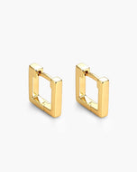 Women's Square Huggie Earrings - Gold - JAXXON