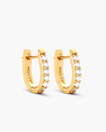 Studded Huggie Earrings - Gold - JAXXON