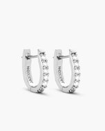 Studded Huggie Earrings - Silver - JAXXON