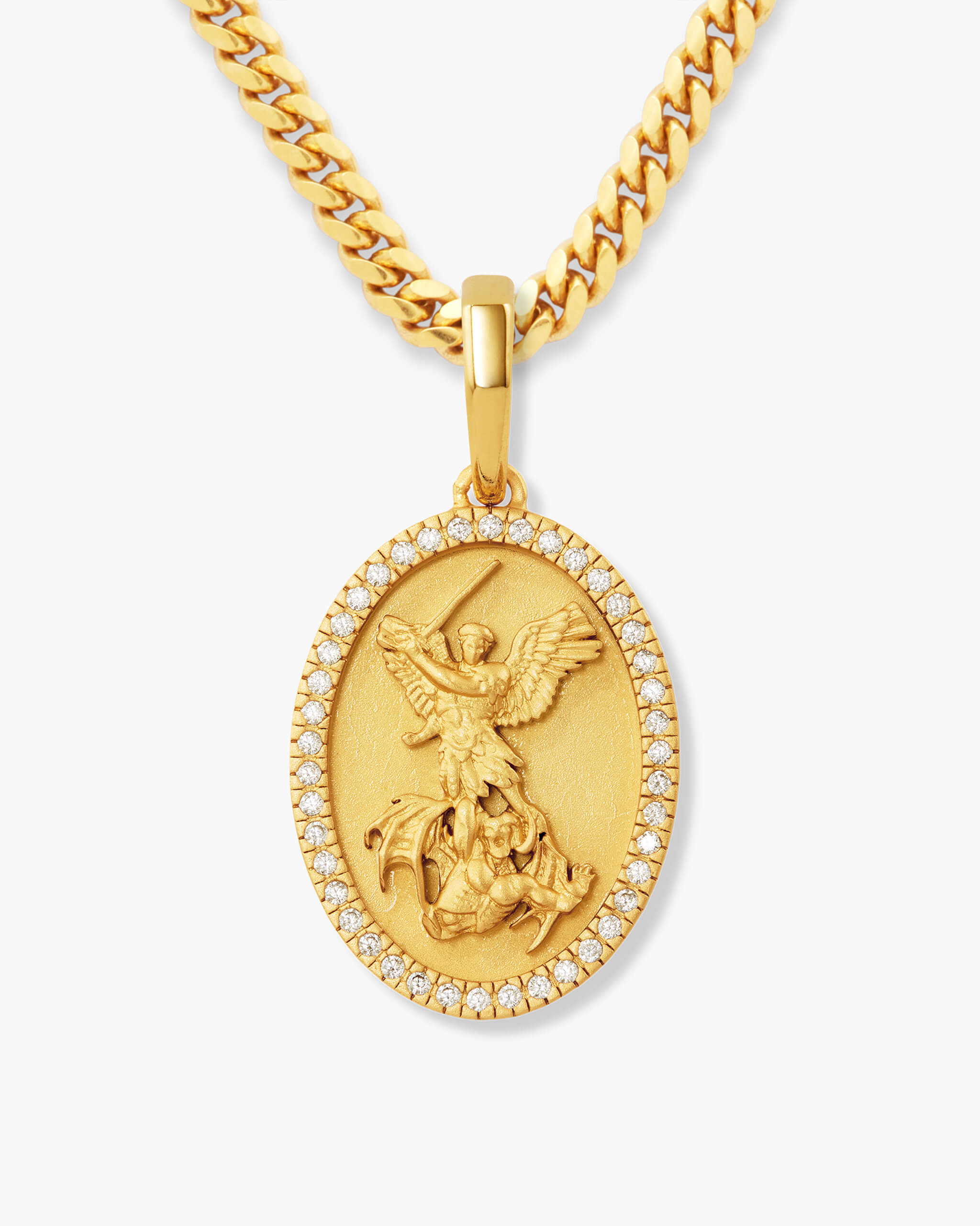 Studded St. Michael Pendant