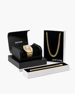 JX1 Chronograph Watch + Cuban Set 8mm - JAXXON