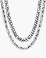 Women's Cuban + Rope Chain Stack 3mm + 3mm