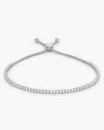 Women's Adjustable Tennis Bracelet Silver - JAXXON
