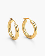 Women's Bold Medium Hoop Earrings - Gold - JAXXON