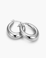 Women's Dome Hoop Earrings - Silver - JAXXON