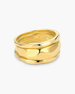 Women's Hammered Ring Set Gold - JAXXON