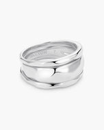 Women's Hammered Ring Set Silver - JAXXON