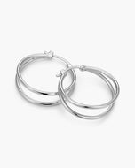 Women's Split Hoop Earrings - Silver - JAXXON