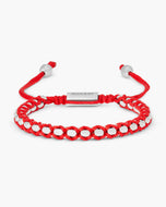 Woven Round Box Bracelet Silver/Red - JAXXON